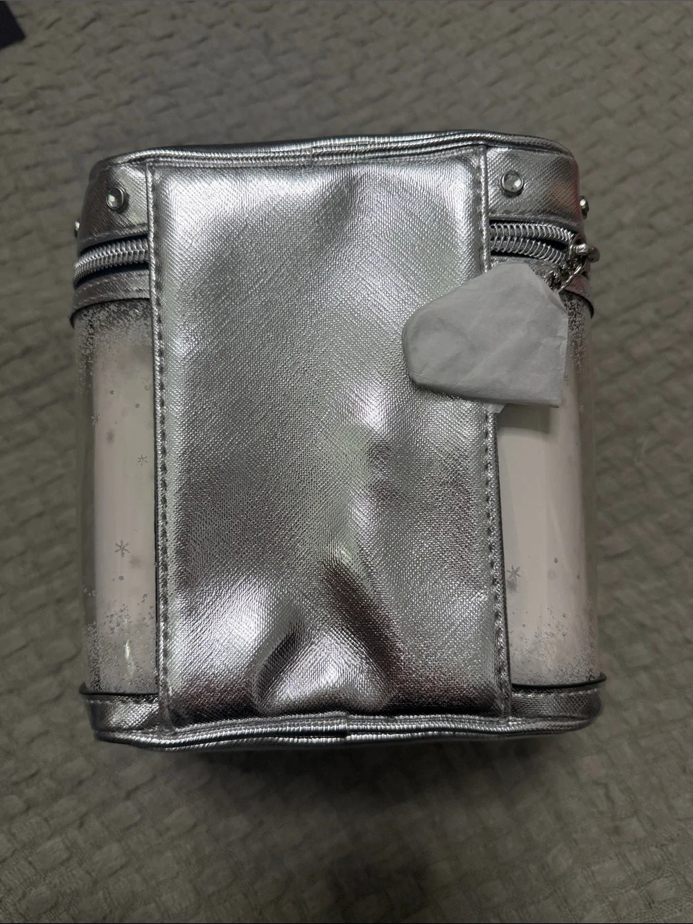 Victoria's Secret Silver Glitter Clear Travel Pouch - Picture 3 of 4